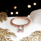 Anel de noivado em ouro rosa 14K com cristais Swarovski
