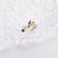 Anel ajustável em ouro 14K com cristais Swarovski