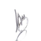 Anel de cristal em zigue-zague com banho de ouro 14 K