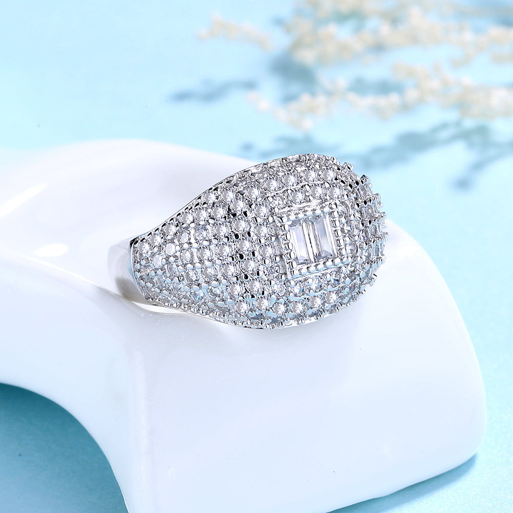 Anéis de prata esterlina com cristais Swarovski e pedras de safira transparentes ou azuis