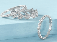Three-Piece Marquise Cut Leaf Ring Set With Crystals from Swarovski