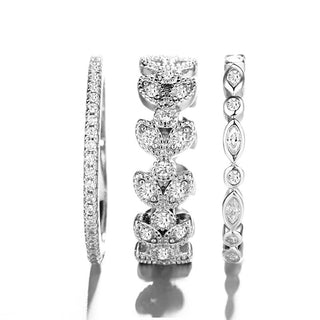 Three-Piece Marquise Cut Leaf Ring Set With Crystals from Swarovski