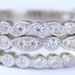 Conjunto de alianças Eternity Milgrain em ouro branco 18K com Swarovski
