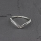Anel Millgrain ajustável Chevron de prata esterlina