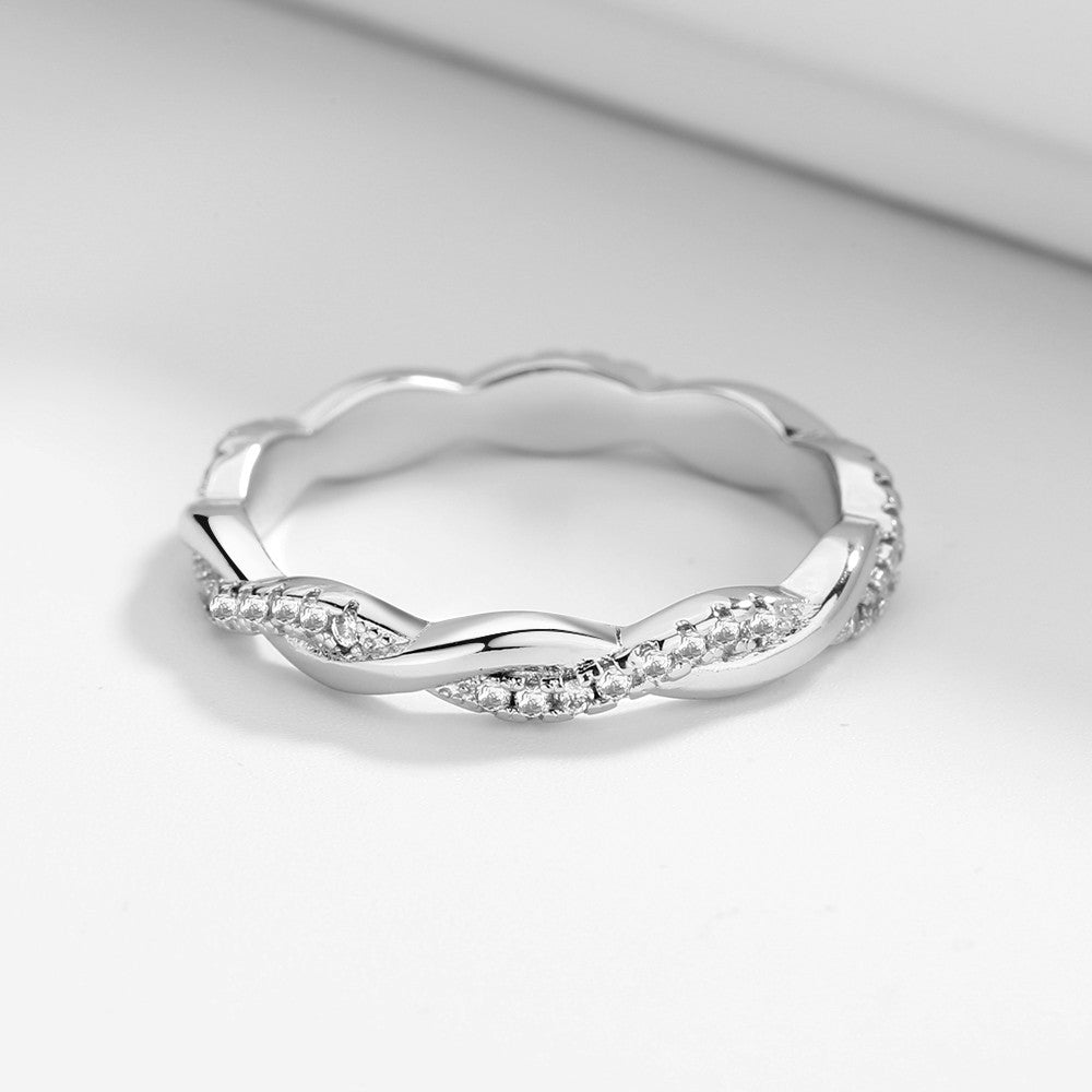 Anel cruzado de ouro 18k ou prata esterlina