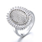 Anel oval Starburst banhado a ouro 14k e prata esterlina com cristais Swarovski
