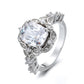 Anel de noivado Ageless banhado a ouro branco 14K com cristais Swarovski