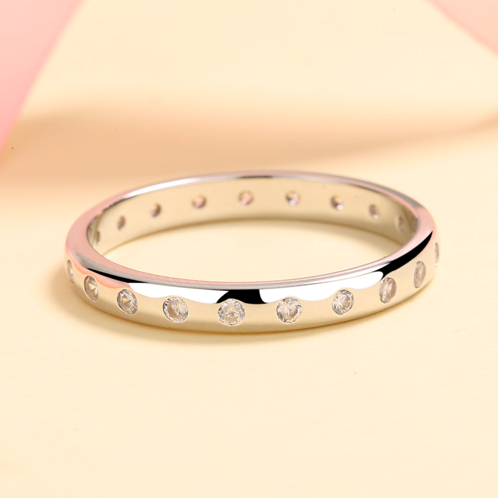 Anel de prata esterlina com cristais Swarovski