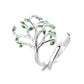 Anel de folha de peridoto em ouro branco 14K