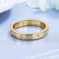 Anel de ouro 14K com faixa grossa e cristais Swarovski