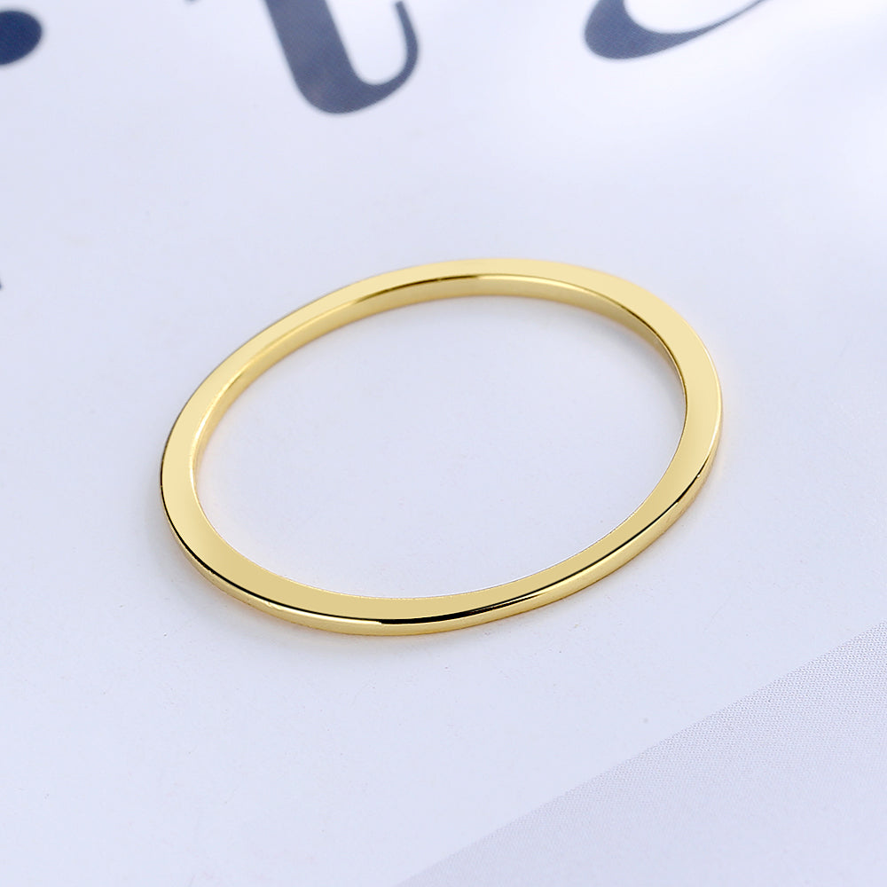 Anéis de banda fina em ouro 14K e prata esterlina