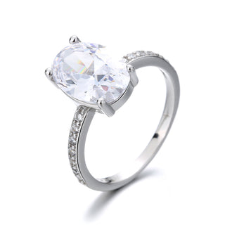 Lab-Created Sapphire & Sterling Silver Oval Solitaire Ring