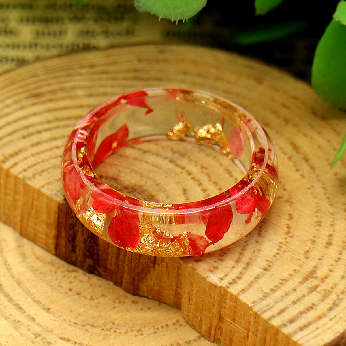 Faixa Floral Verde e Transparente