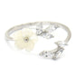 Anel Bypass Floral em Ouro Rosa 14K com Cristais Swarovski