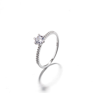 Anel de noivado Eternity em prata esterlina com cristais Swarovski