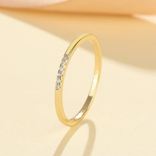 14K Gold and Sterling Silver Stacking Ring With crystals from Swarovski