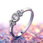 Anel redondo de prata esterlina com cristais da Swarovski