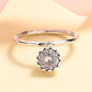 Anel de cristal Swarovski com gota martelada em prata esterlina