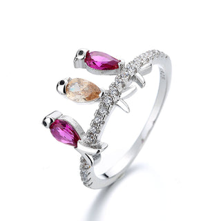 Sterling Silver Birds Perched With crystals from Swarovski