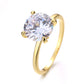 Anel redondo com garras em ouro 14k e prata esterlina com cristais Swarovski