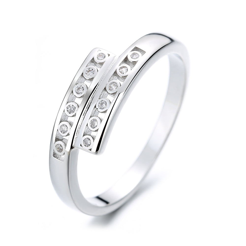 Anel de prata esterlina com cristais Swarovski