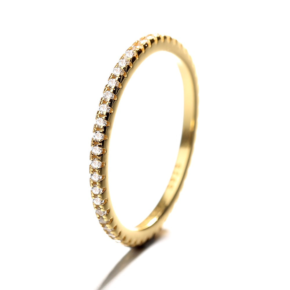 Anel da eternidade em prata esterlina com cristais da Swarovski