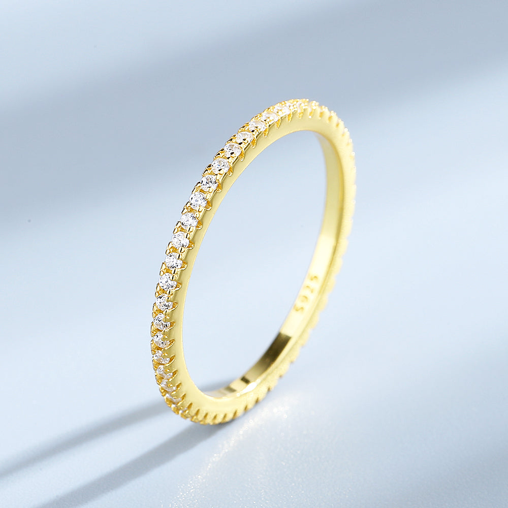 Anel da eternidade em prata esterlina com cristais da Swarovski