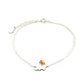 Pulseira de elefante com flor em prata esterlina