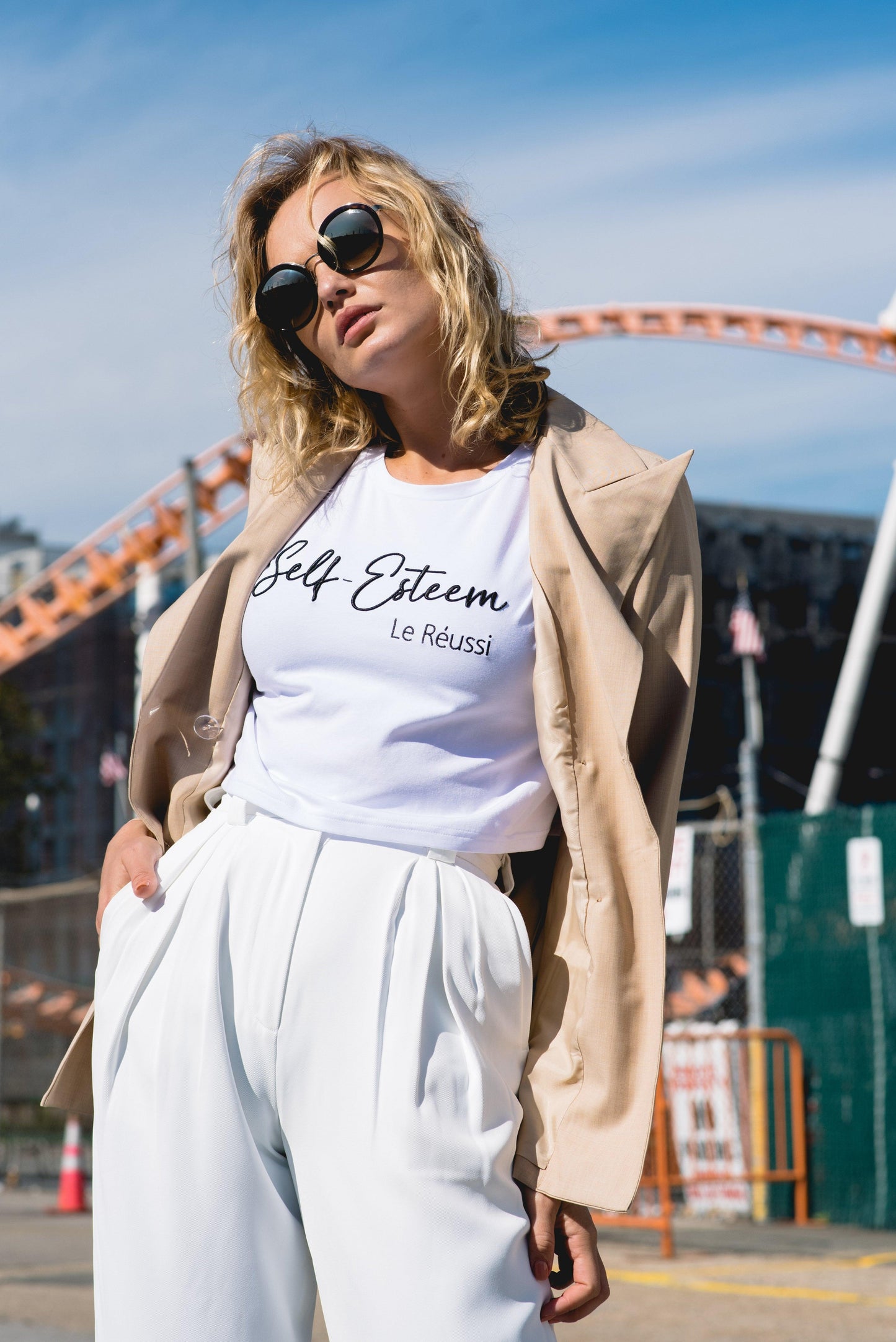 Blazer de lã trespassado Louise – Estilo clássico feminino