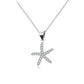 Colar com pingente de estrela do mar em cristal Preciosa e prata esterlina