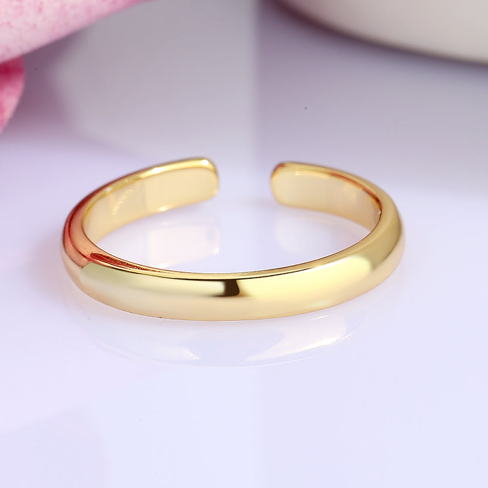 Anel de dedo do pé em ouro 14K e prata esterlina