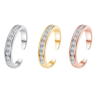 Sterling Silver and 14K Gold Channel-Set Toe Ring