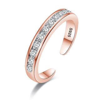 Sterling Silver and 14K Gold Channel-Set Toe Ring