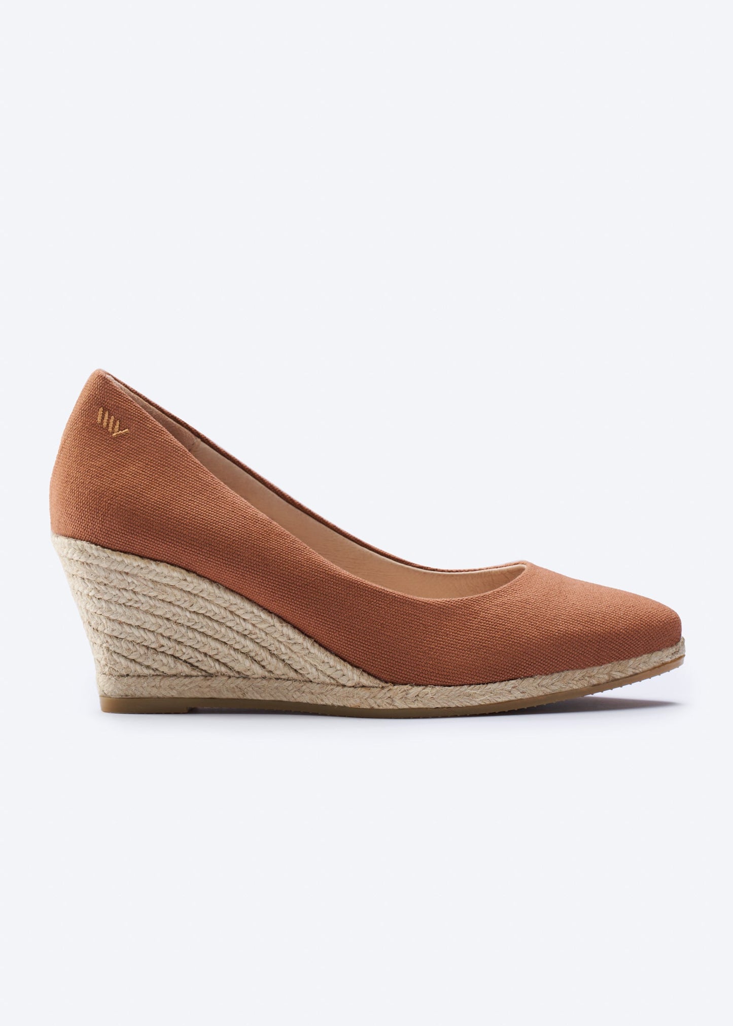 Espadrilles plataforma com corte em U em lona com rosas