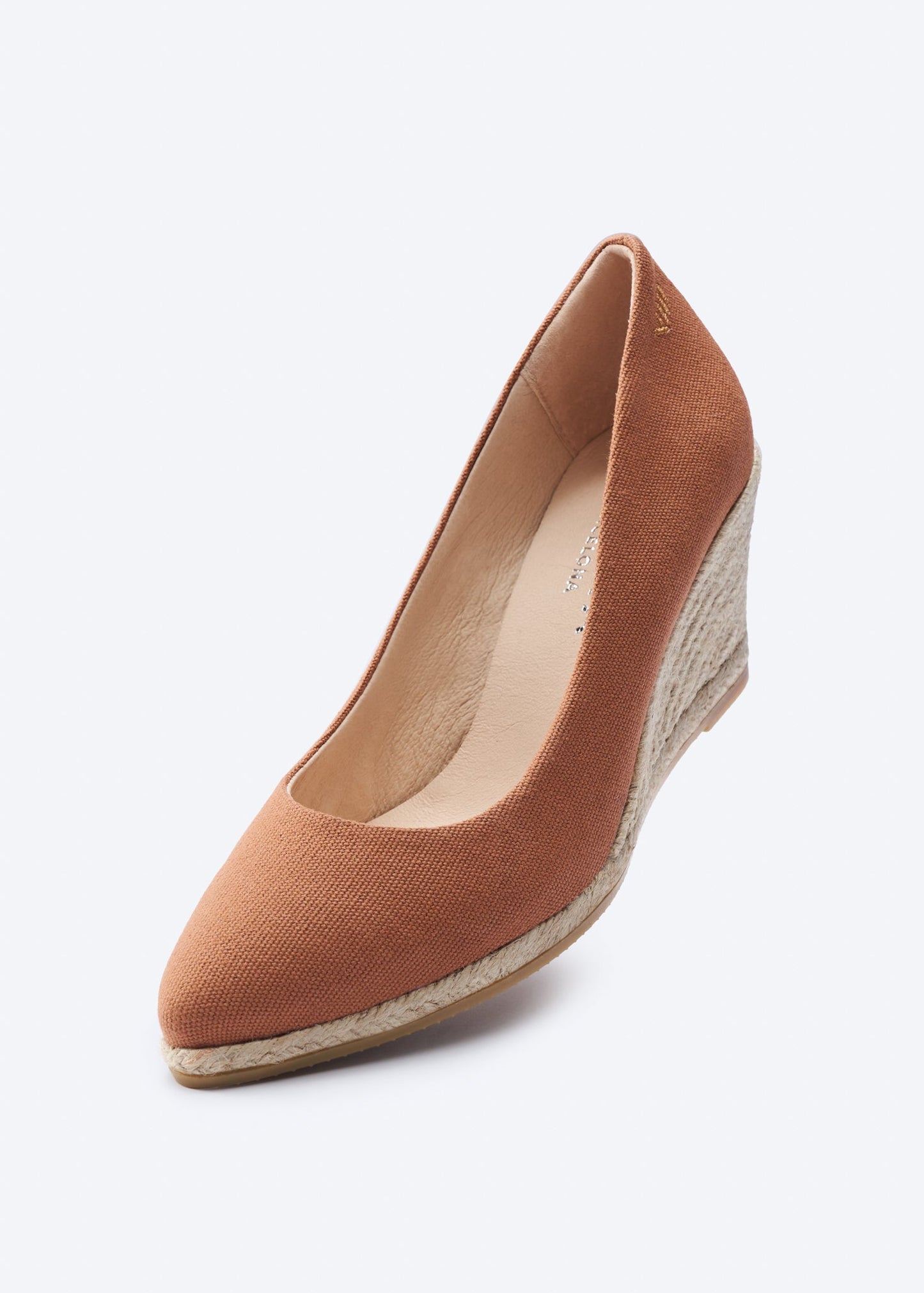 Espadrilles plataforma com corte em U em lona com rosas