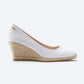 Espadrilles plataforma com corte em U em lona com rosas