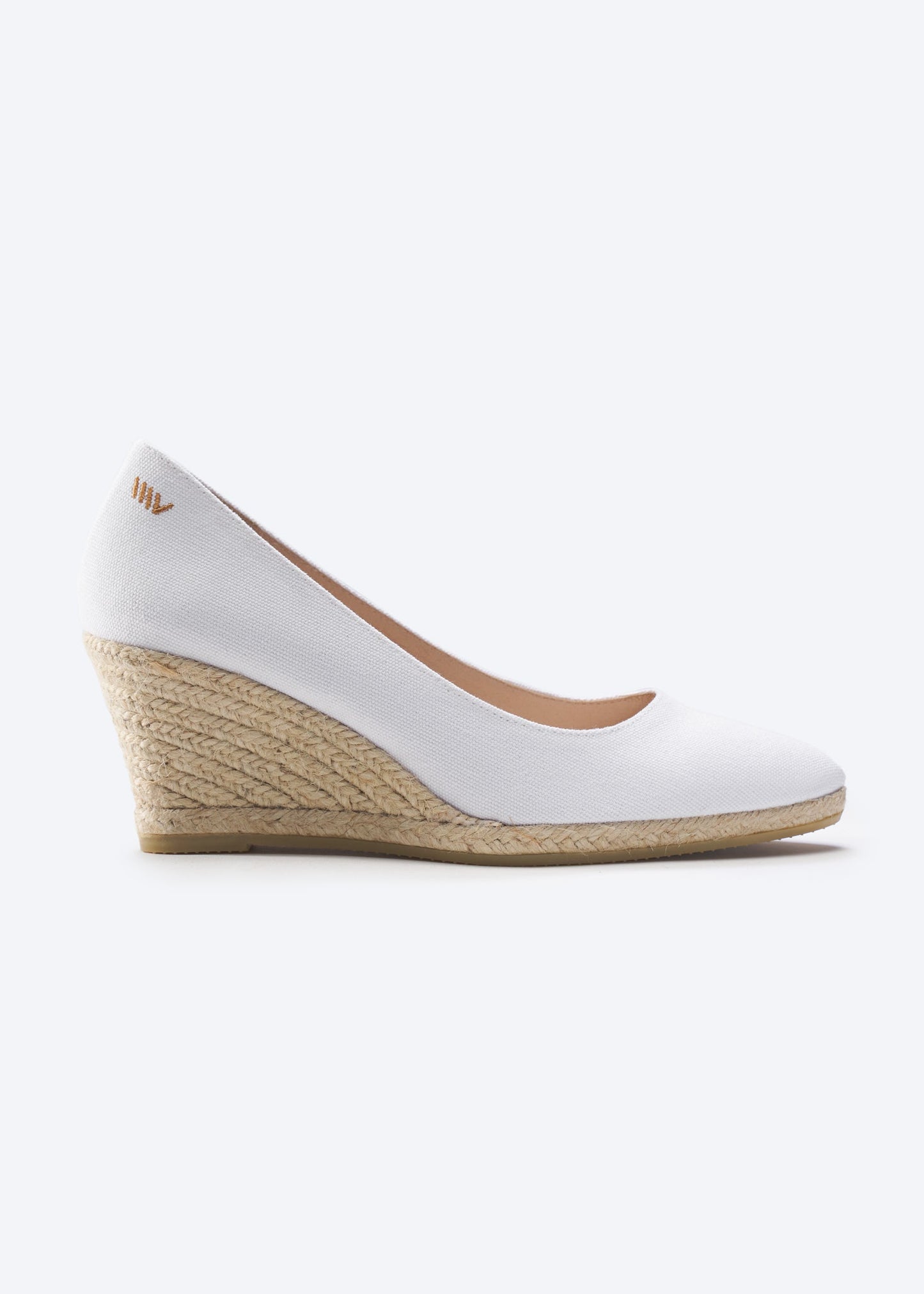 Espadrilles plataforma com corte em U em lona com rosas