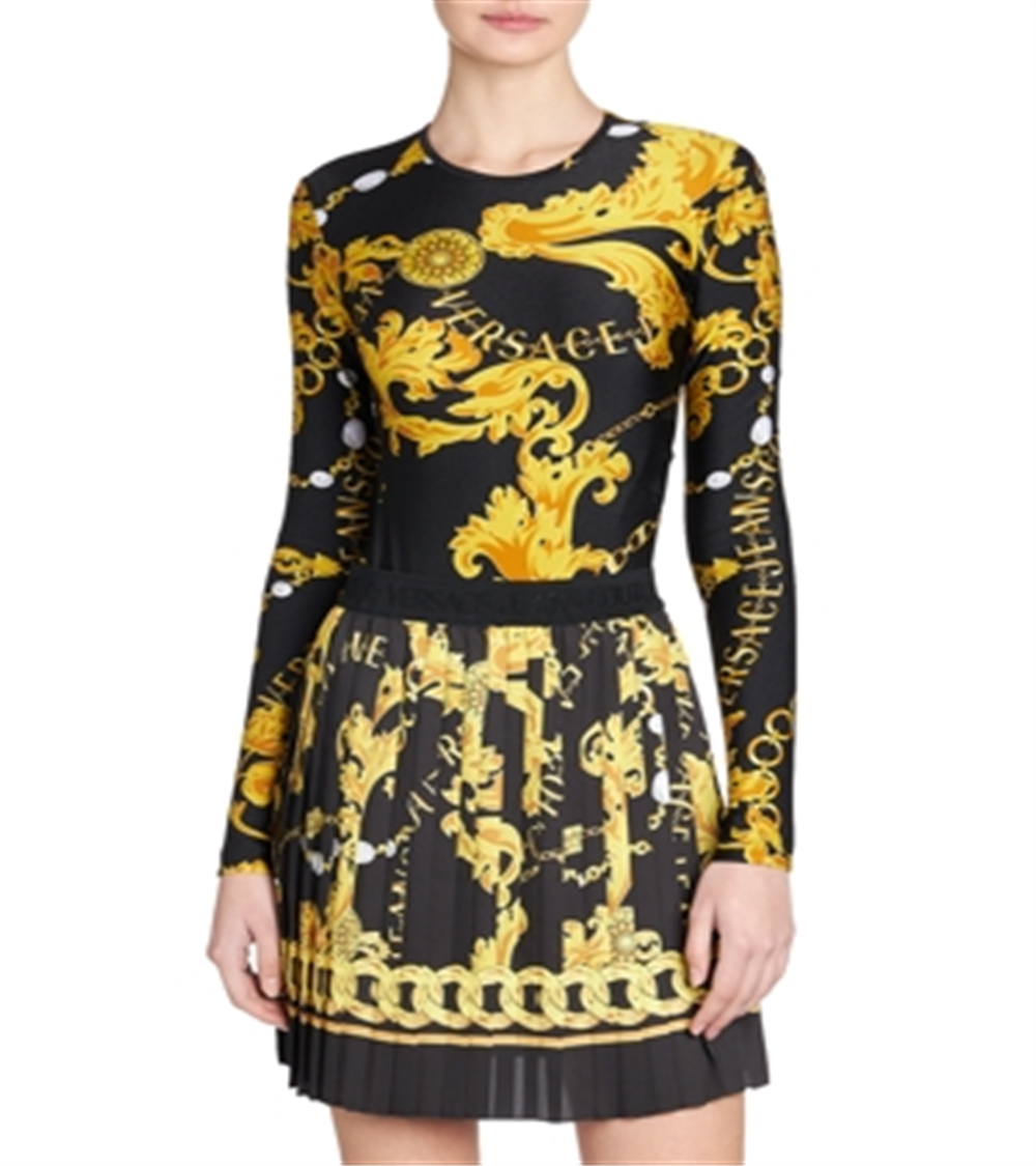 Body estampado Versace Jeans Couture preto tamanho 38 REG