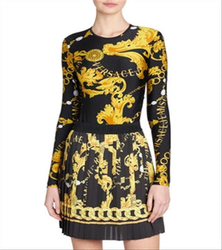 Body estampado Versace Jeans Couture preto tamanho 38 REG