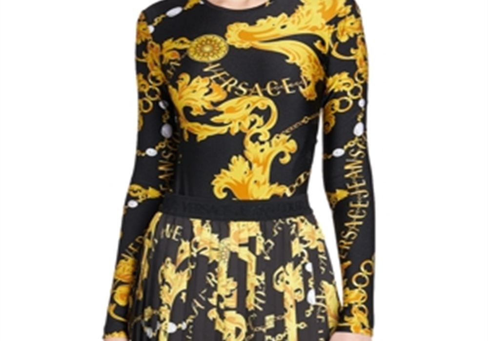 Body estampado Versace Jeans Couture preto tamanho 38 REG