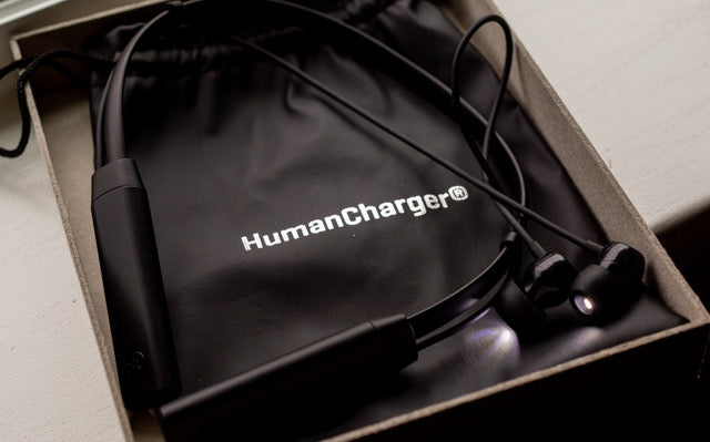 Fone de ouvido de terapia de luz HumanCharger – Luz brilhante sem UV via fones de ouvido para energia, humor, sono e jet lag – Suporte portátil para ritmo circadiano