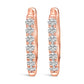 10K Rose Gold 1/4 Cttw Diamond Double Sided Huggie Hoop Earrings