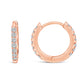 10K Rose Gold 1/4 Cttw Diamond Double Sided Huggie Hoop Earrings