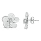 10K White Gold 1/3 Cttw Lab Grown Diamond Flower Petal Stud Earrings