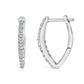 10K White Gold 1/4 Cttw Lab Grown Diamond Heart Shaped Huggy Hoop Earrings