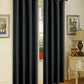 Cortina de janela de seda sintética com ilhós sólidos de 2 painéis J&amp;V TEXTILES com tratamento de 84" de comprimento