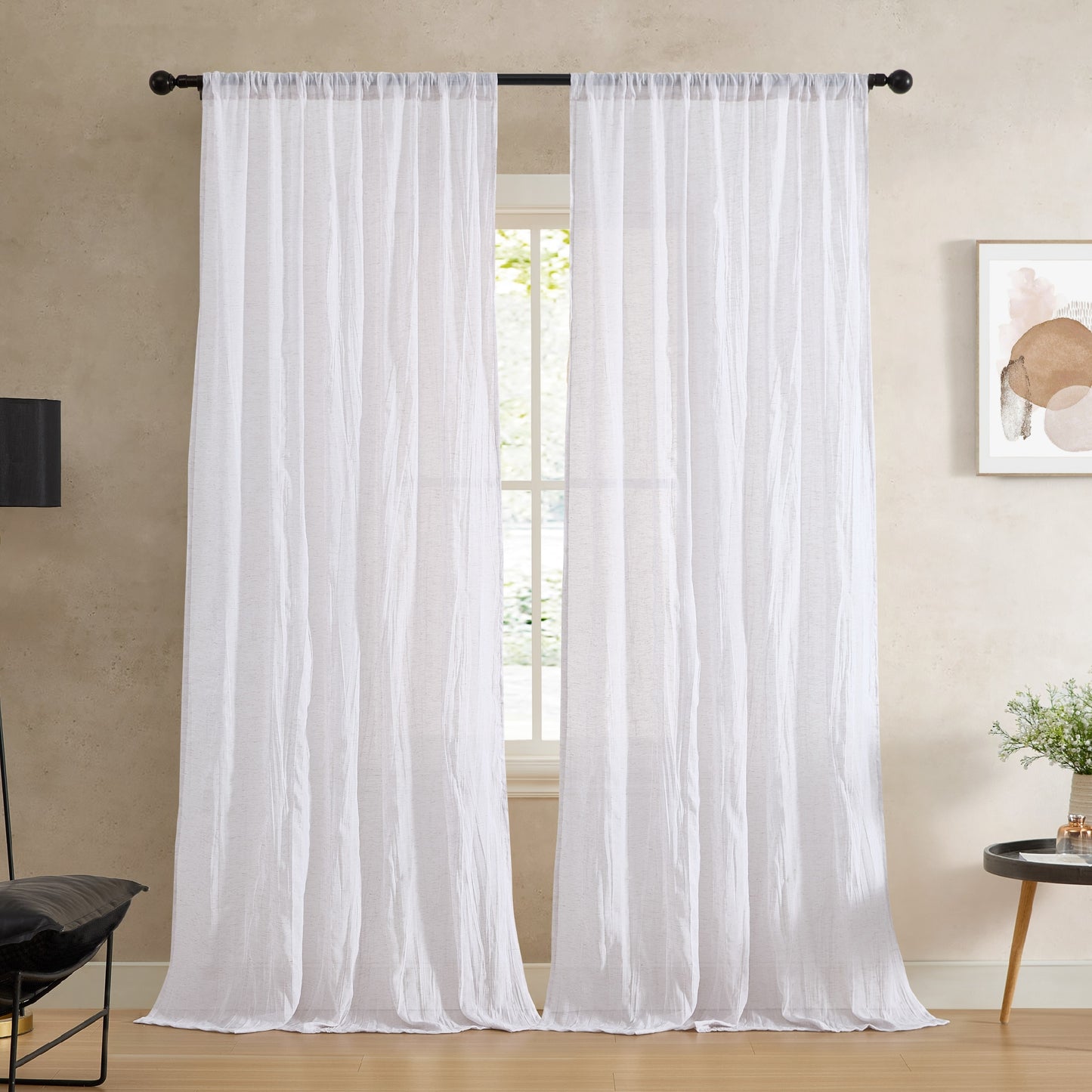 Charter Crushed Rod Pocket Window Curtain Pair