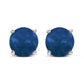 14K White Gold 5X5MM Round Purple Amethyst Solitaire Stud Earrings