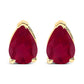 14K White Gold 6x4MM Pear Shaped Purple Amethyst Solitaire Stud Earrings