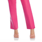 Calça jeans Good American de couro sintético Good Icon, cintura alta, perna reta, rosa, tamanho 6